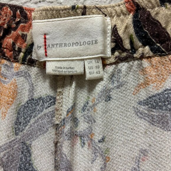 Anthropologie Womens Smocked Balloon Leg Pants Floral Print Size 10 - Picture 10 of 11